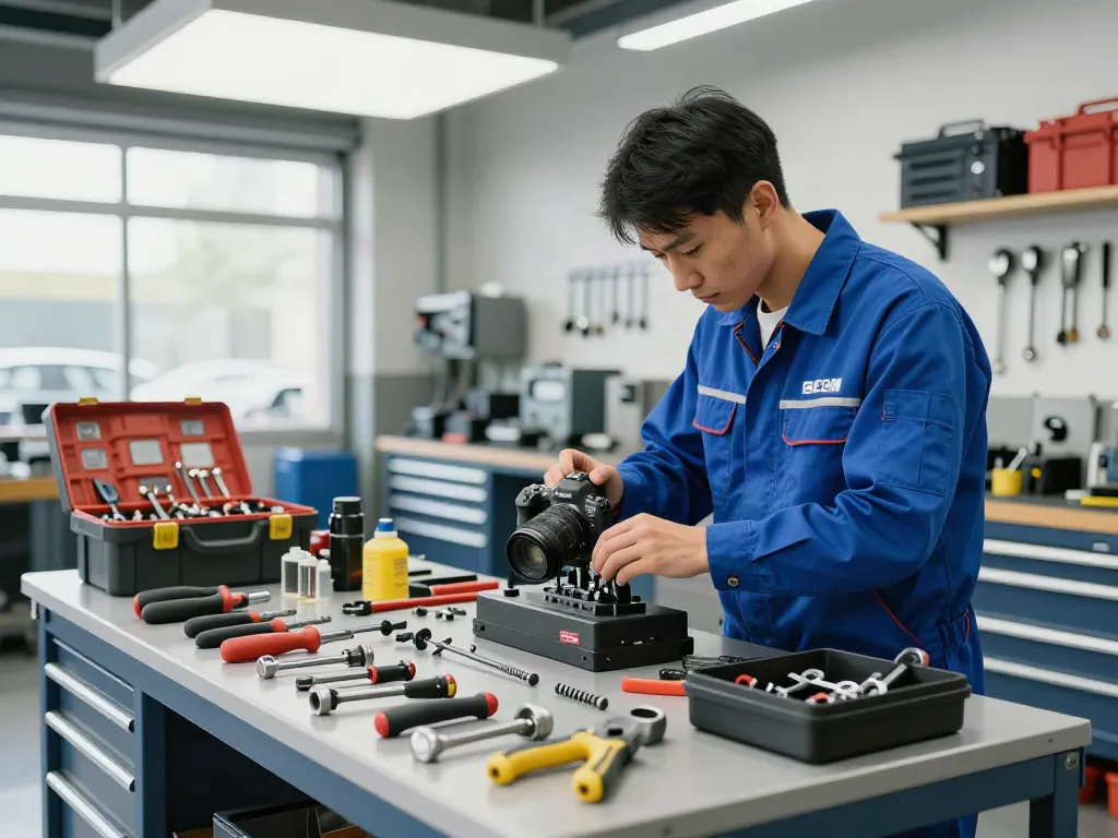 Tecnico con utensili FACOM Italia in un'officina professionale